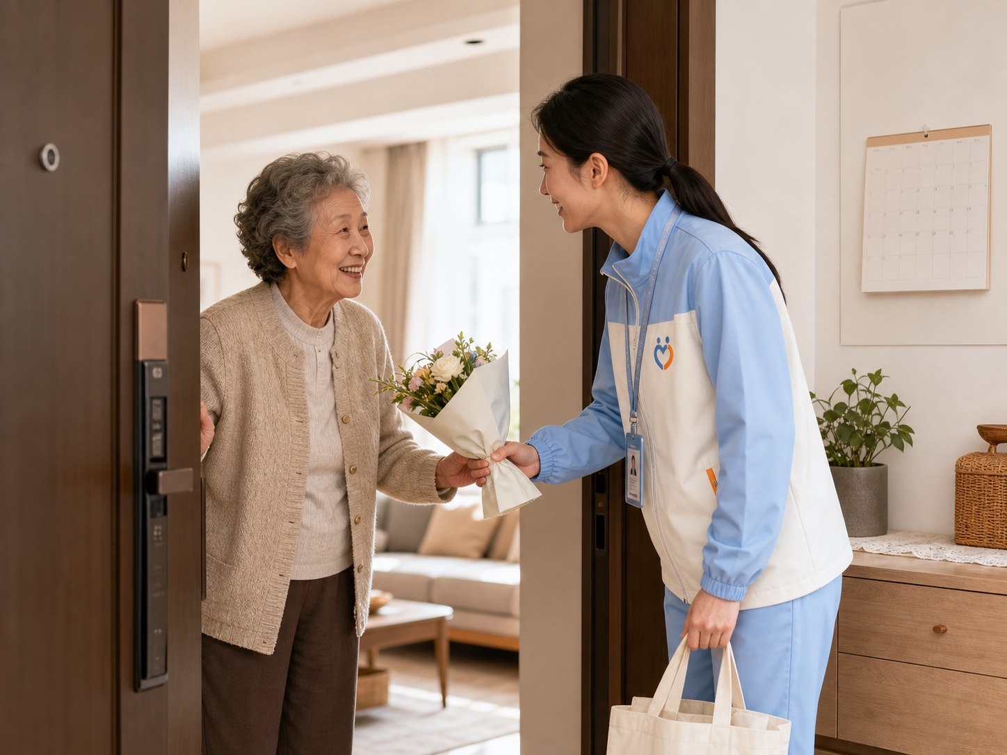 固定陪伴师按约上门探访高龄长者